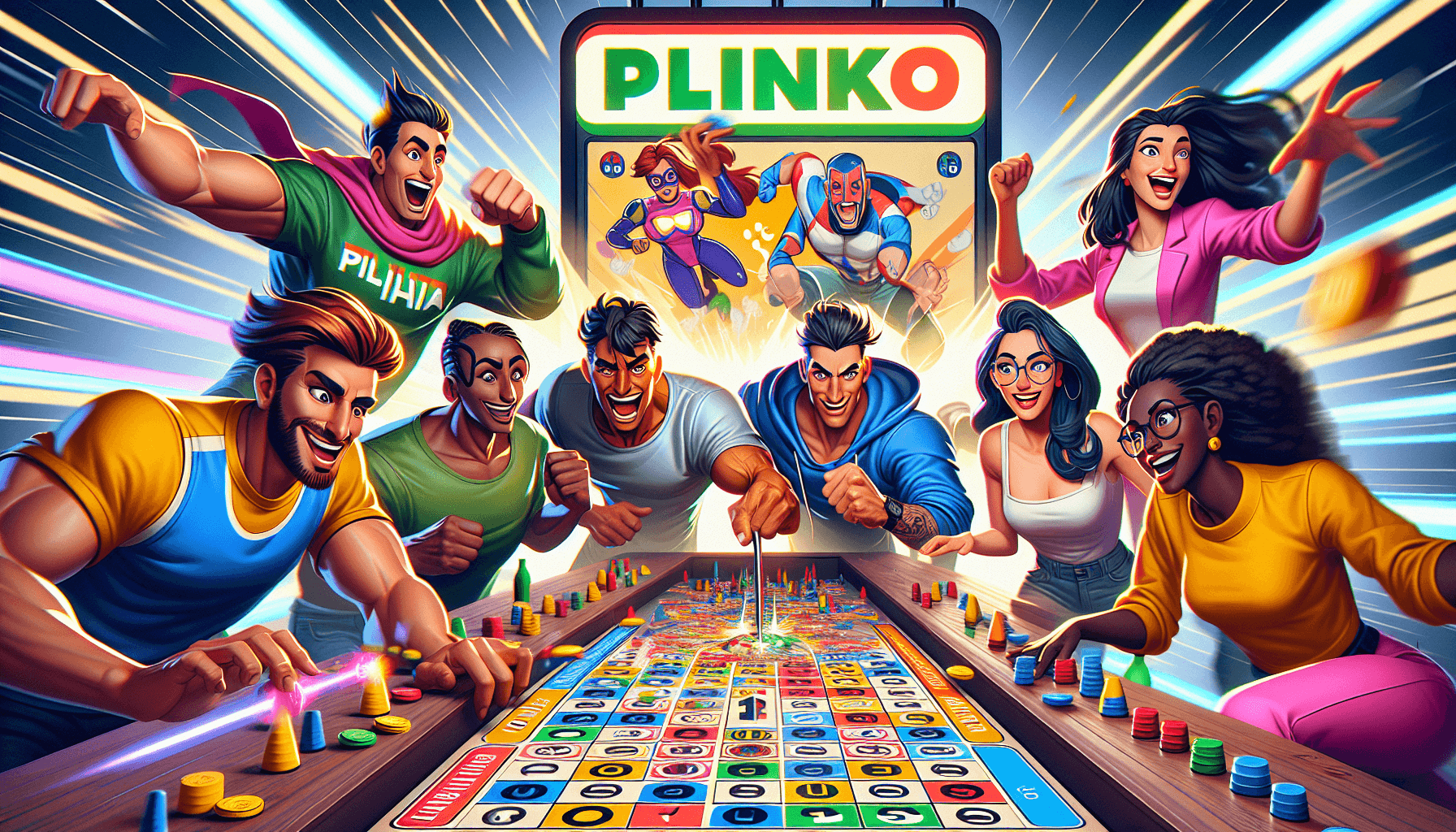 Azione dei personaggi nel gioco Plinko Italia